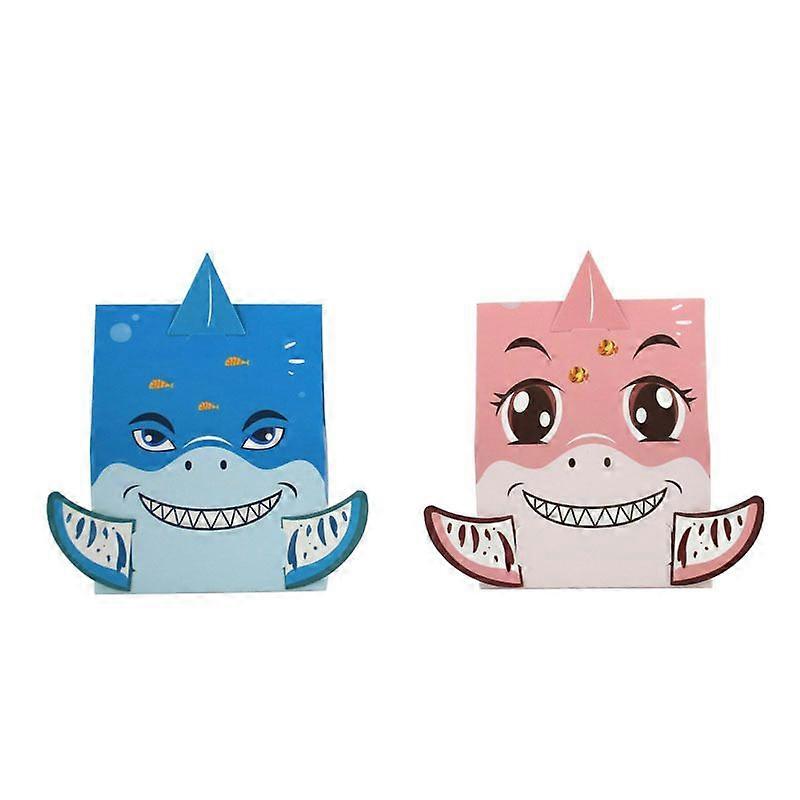50pcs Dimensional Shark Boxes - Blue and Pink, Cardboard Gift Box