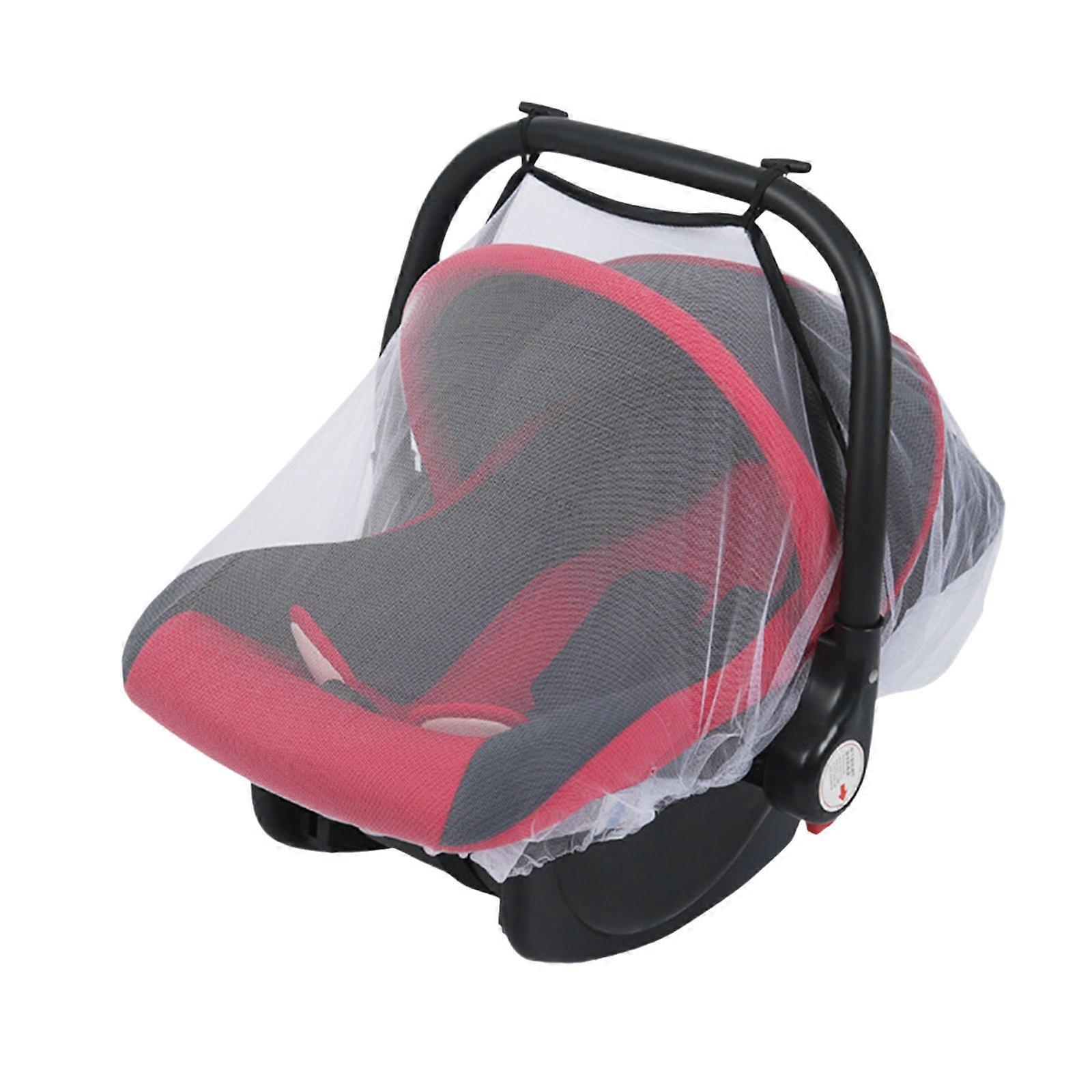 Baby SafetySeat Netting Mosquitoes Net Cover with Elastic Closures Infant Carseat Carrycots Breathable Insect Mesh Cover White