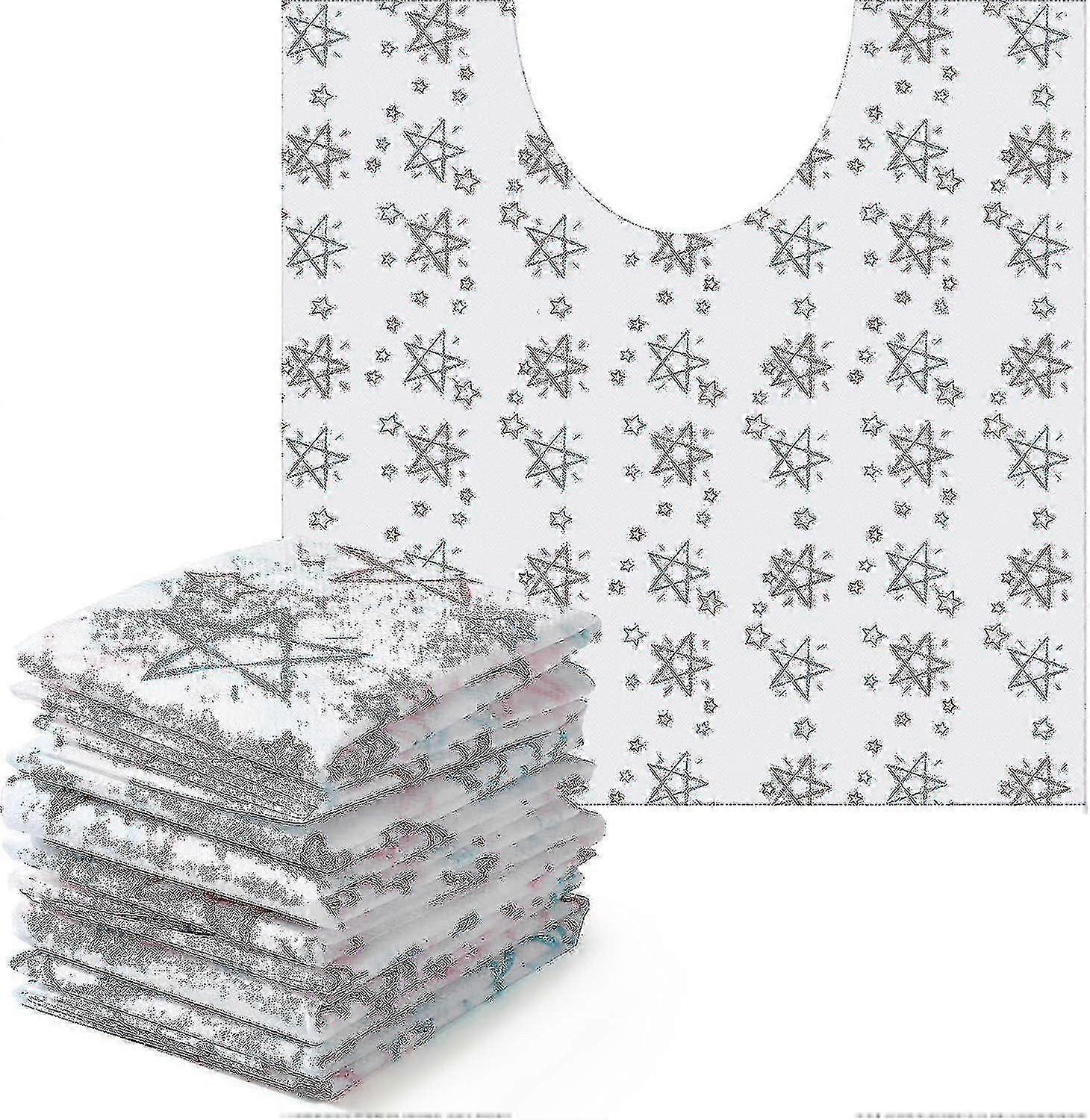 50 stk engangstoilettoiletmåtte Deodoriserende toiletmåtter Vandtæt badeværelse U-formet måtte til børnepottetræning Inkontinens (stjerner)