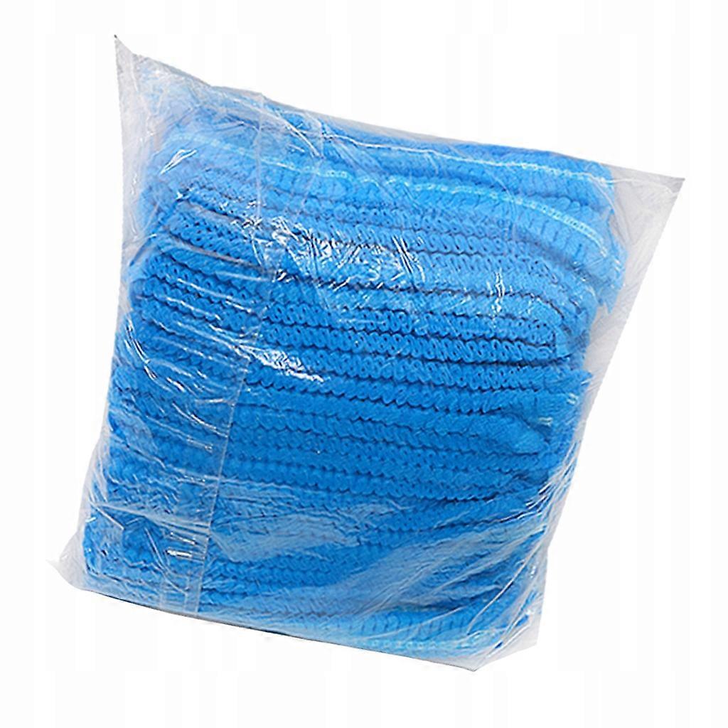 100pcs jetable Cheveux Filets Bouffant Caps Tête de Cheveux Bleu