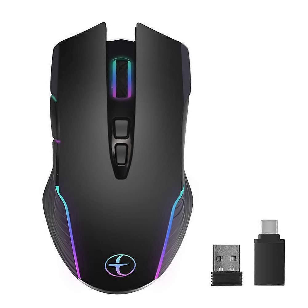 Wireless Gaming Mouse Jiggler 2.4G Wireless Mouse 1600 DPI LED Rechargeable Black Model 500322764