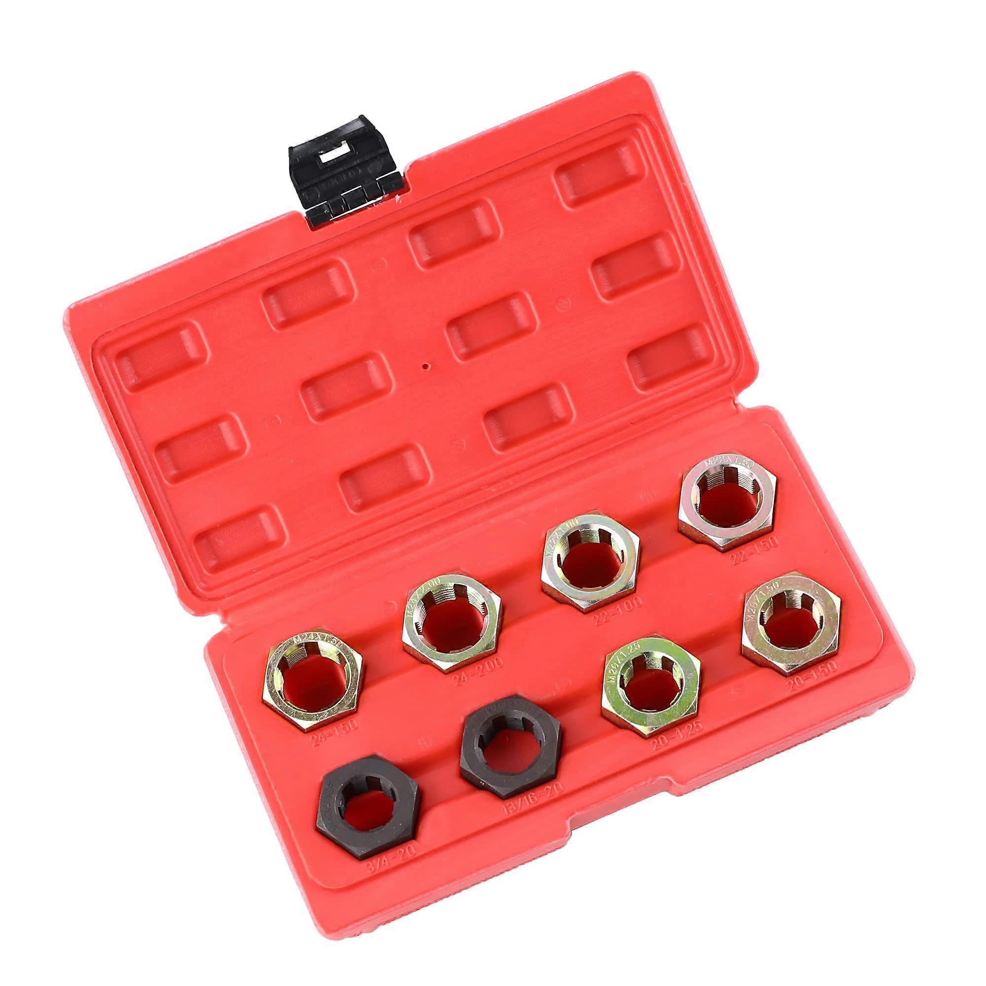 8Pcs Axle Spindle Rethreading Tool Set Car Metric Thread Restorer Repair Tool Kit 3/4x20 13/16x20 UNEF M20 M22 M24
