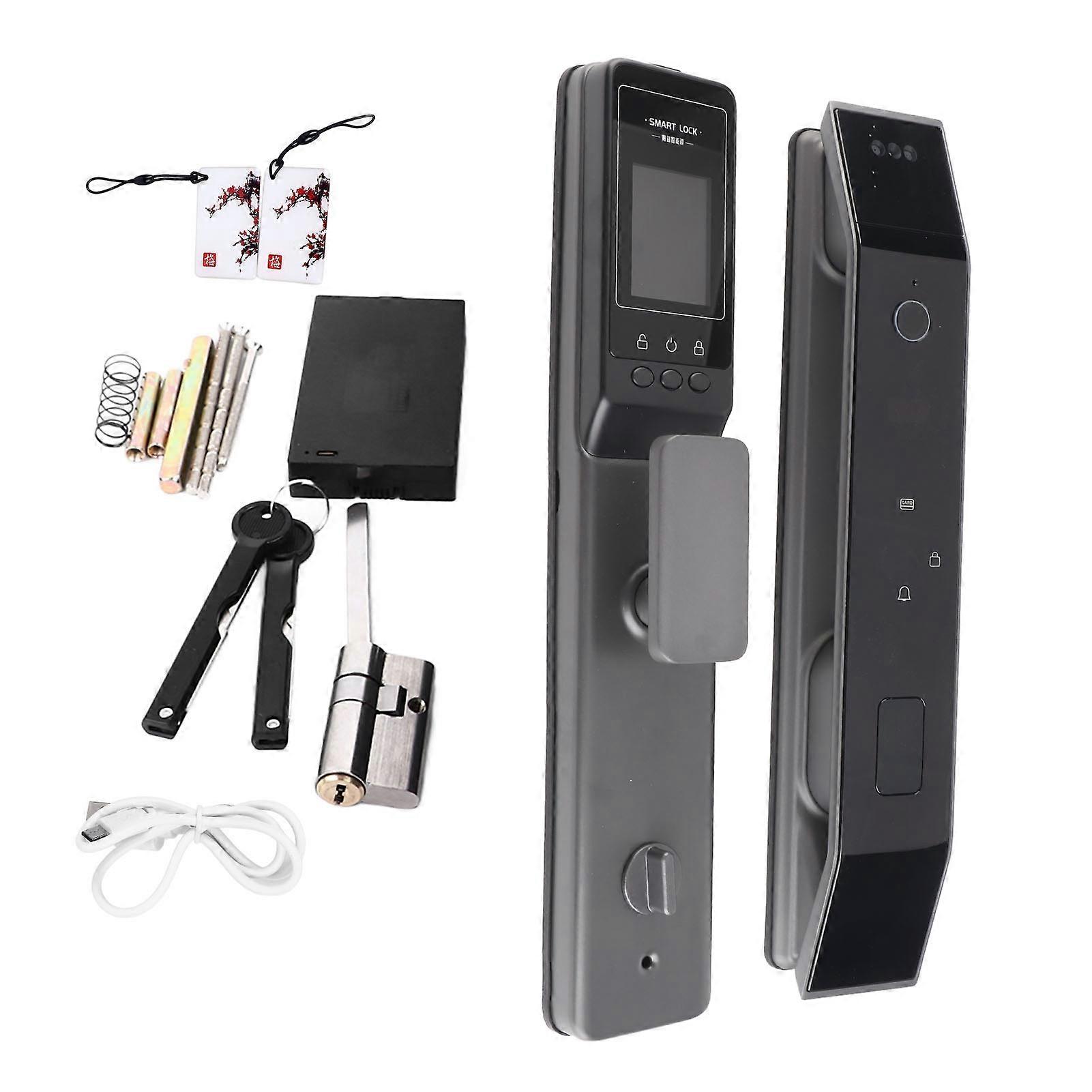 Smart Keyless Entry Door Lock - 3D Face & Fingerprint Recognition, Secure & Durable