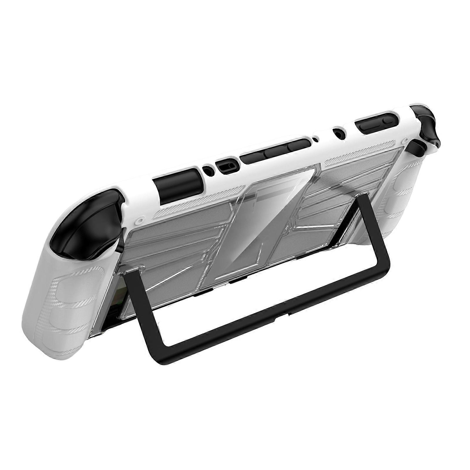 Shock Absorbing Case Shell with Precise Cutout for Handheld Game Console Offering Full Body Protective and Enhances Grip  White