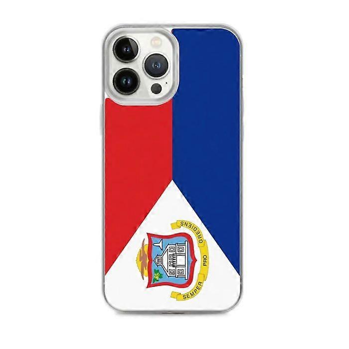 Phone Case - PIXELFORMA - iPhone 13 Pro Max - Saint Martin Flag - Transparent Plastic - TPU