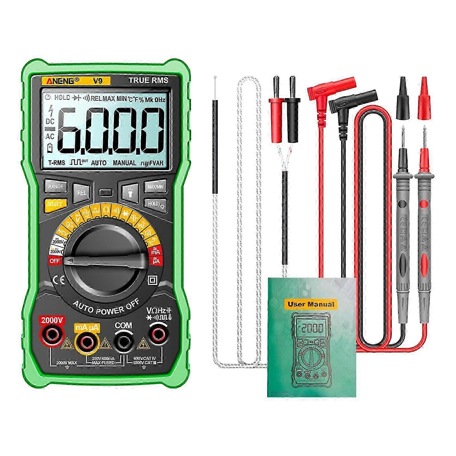 Przenośny tester cyfrowy Test miernika Ręczny miernik cyfrowy do płytki drukowanej - kolor: Zielony