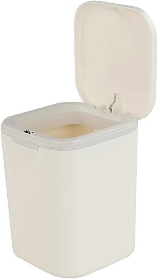 0.5 Gallon Tiny Countertop Trash Can, Mini Desktop Garbage Can With Push-Button, Gray