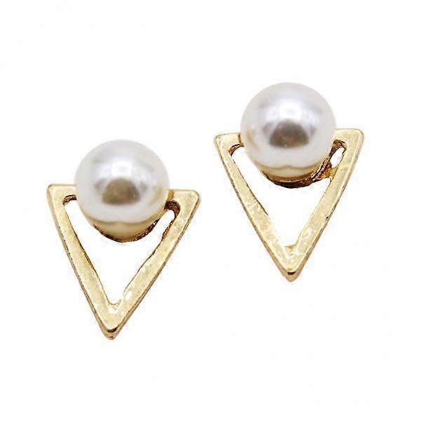 8-10pack Simple Creative Geometric Stud Earrings Faux Pearl Earring Wedding