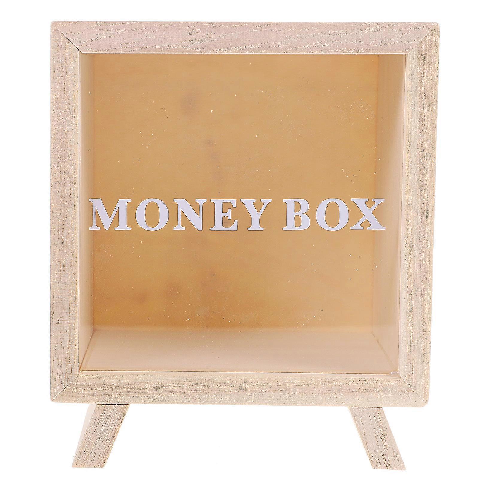 Wooden Saving Box with Visible , Encourages Positive Financial Behavior