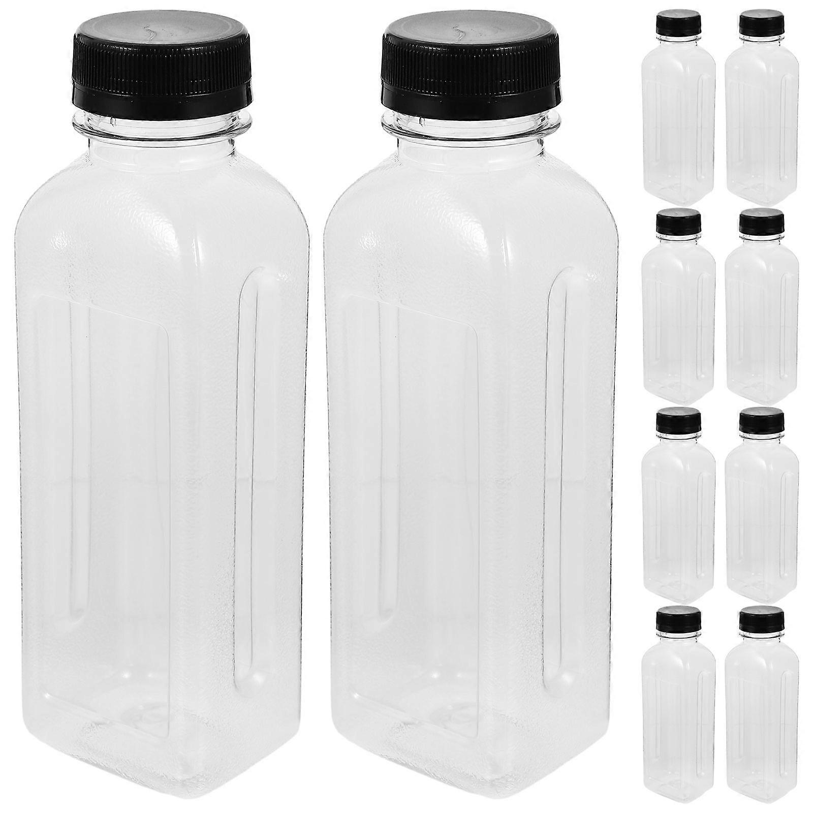 25 pcs Juice Bottles Plastic Bottle Empty Clear Bottle Reusable Bottle with Caps