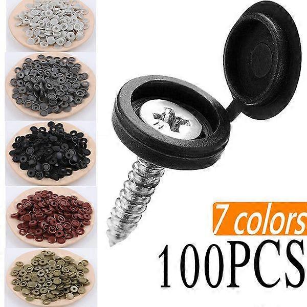 100PCS Mirror Nail Cap Screw Cap Phillips Screw Decorative Cover Plastic Cap