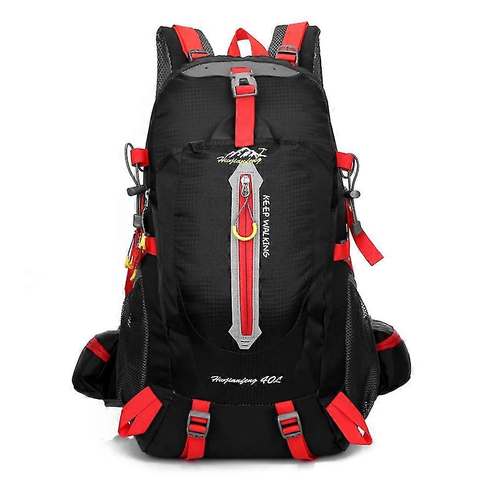 40L في الهواء الطلق التخييم حقيبة ظهر ماء اللون أسود أحمر