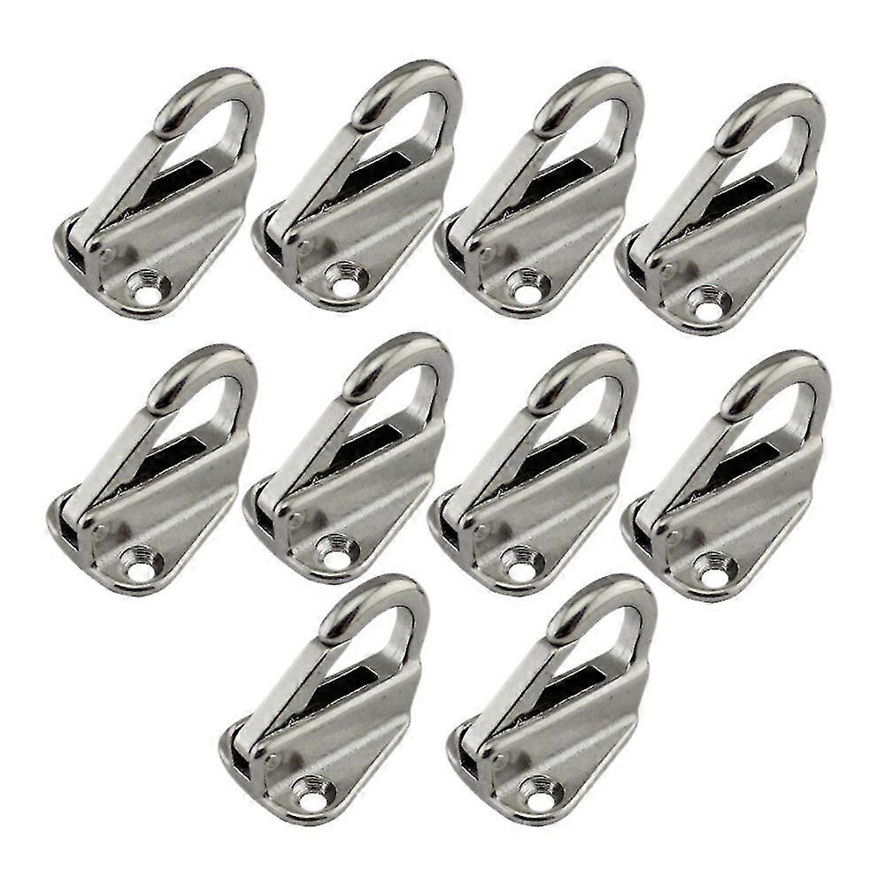 10Pcs 43mm Stainless Steel Fending Hooks Spring Hook Snap Attach Rope Boat Sail Tug Ship