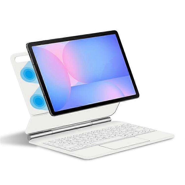 Συμβατό για Samsung Galaxy Tab S10 FE Αιωρούμενο μαγνητικό πληκτρολόγιο συμβατό με Bluetooth (αραβικά) + Δερμάτινη θήκη tablet