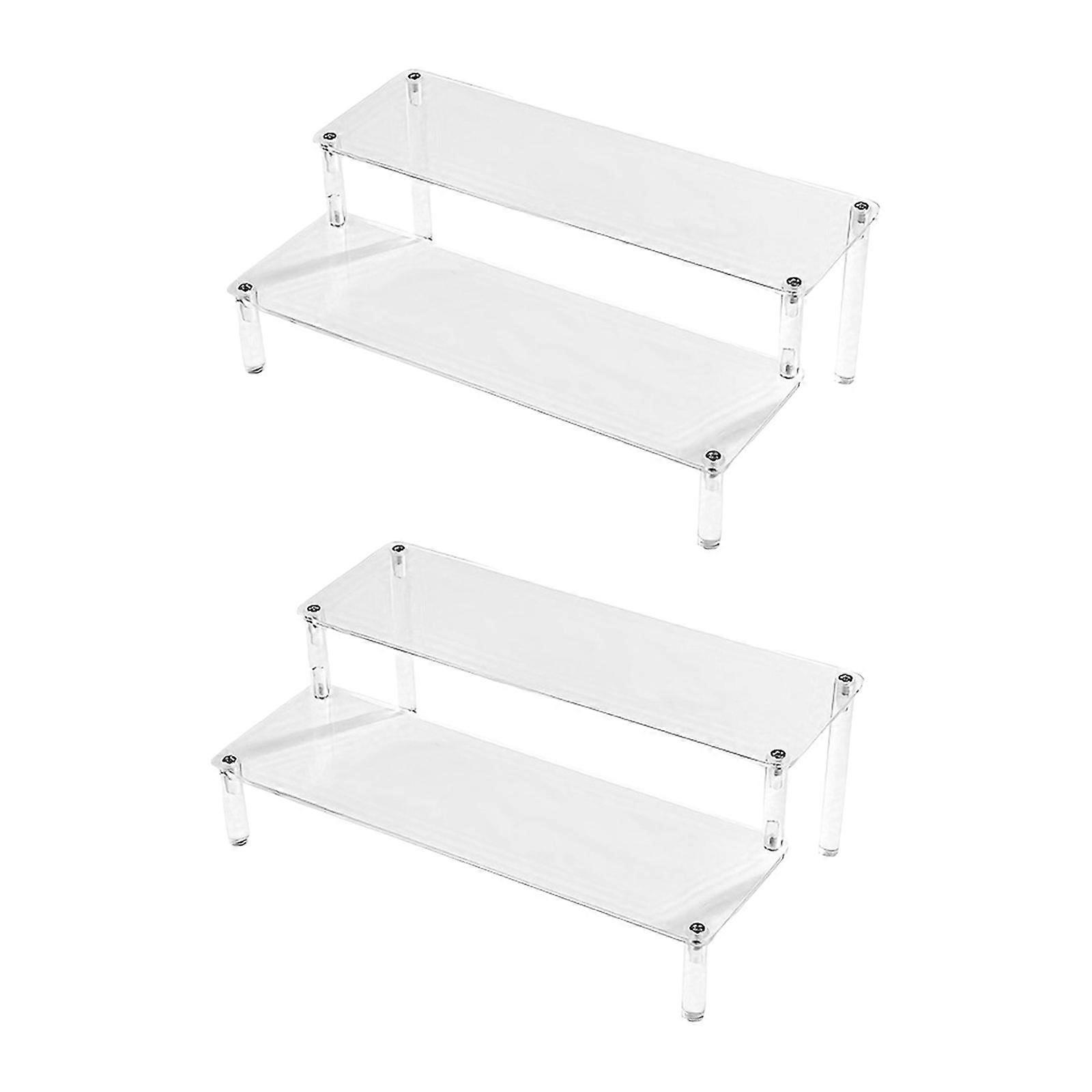 Acrylic Display Stand Perfume Organizer 2 Tier Decoration Rectangle Display