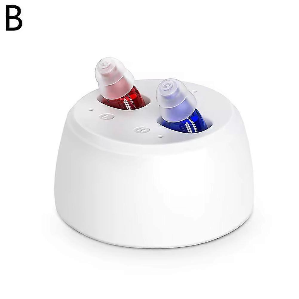 Rechargeable Hearing Aid Sound Amplifier, Red/Blue, CIC In-Ear Design for Elderly, Noise Reduction