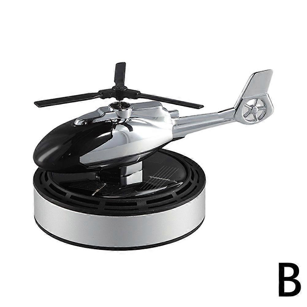 Solar Helicopter Air Freshener Solar Powered Auto Rotating Car Aroma Diffuser with Metal Alloy Propeller for Home and Car Decoration