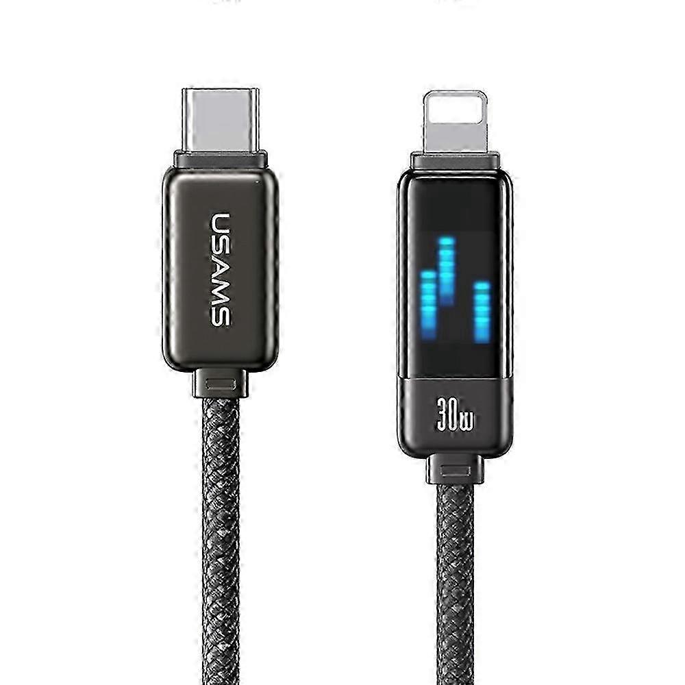 30W Type-C to Lightning Cable with 1.2m Length, Fast Charging and Meteor Light Display, Compatible with Certain Brands