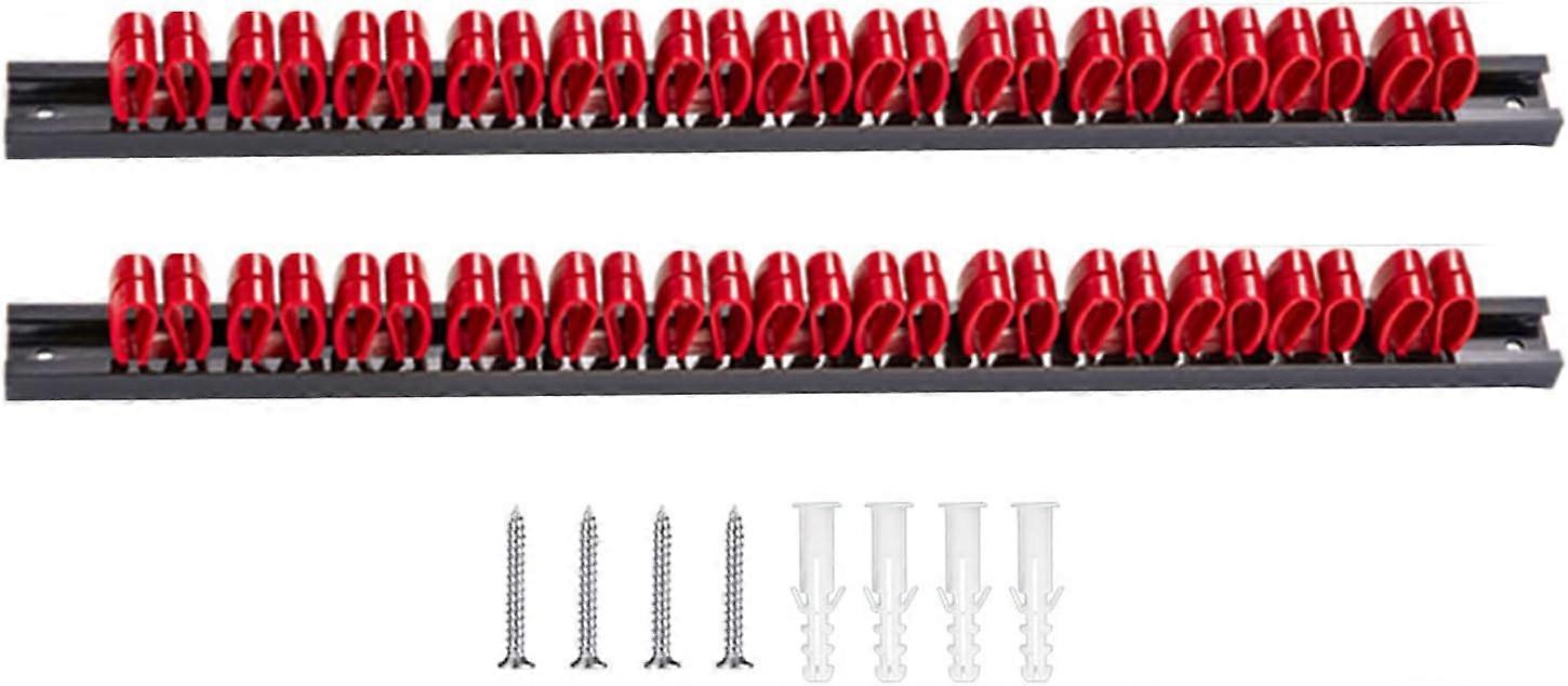 2 Screwdriver Holder - Screwdriver Holder - Holders - Tool Holder - Tool Wall - Red - Tool Board - 35*2*3.4cm - PE