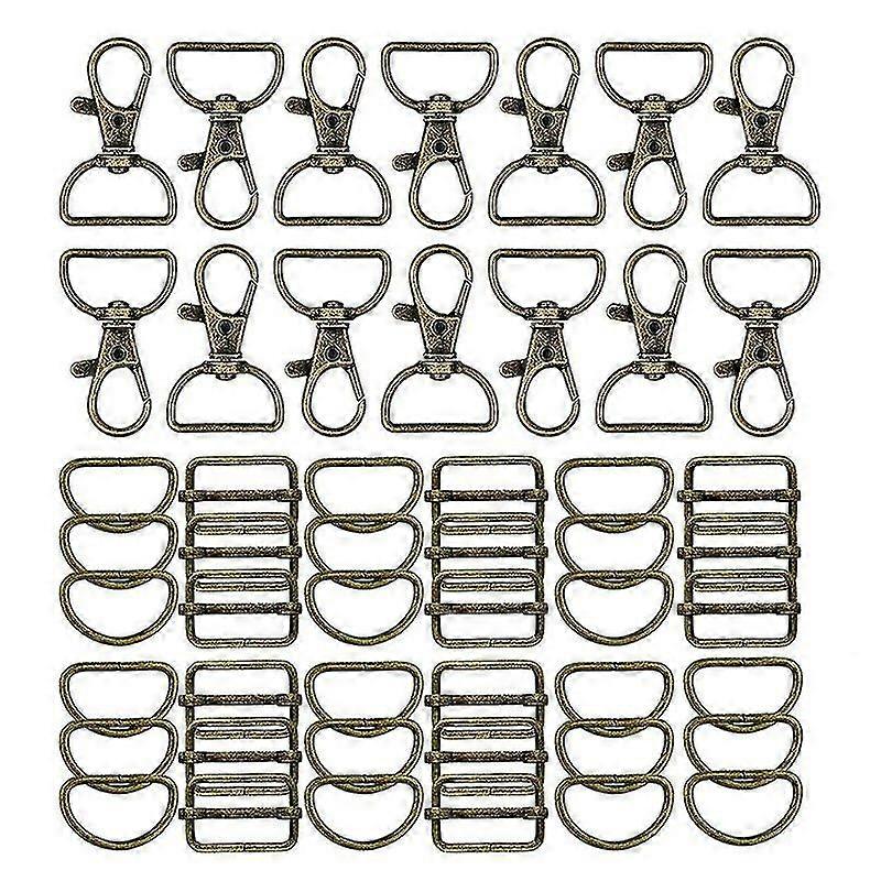 56pcs hooks with d rings set purse hardware for bag making lanyard snap hooks swivel clasps with bu p