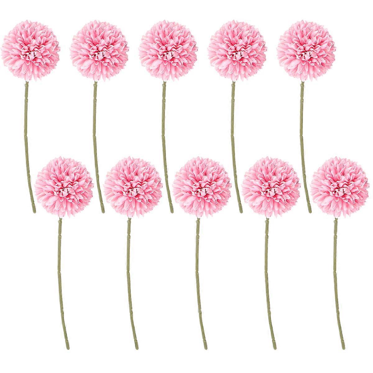 Simulated Flower Chrysanthemum Pink Home Use Realistic Flower Adornment 28.5*6.5cm 10Pcs