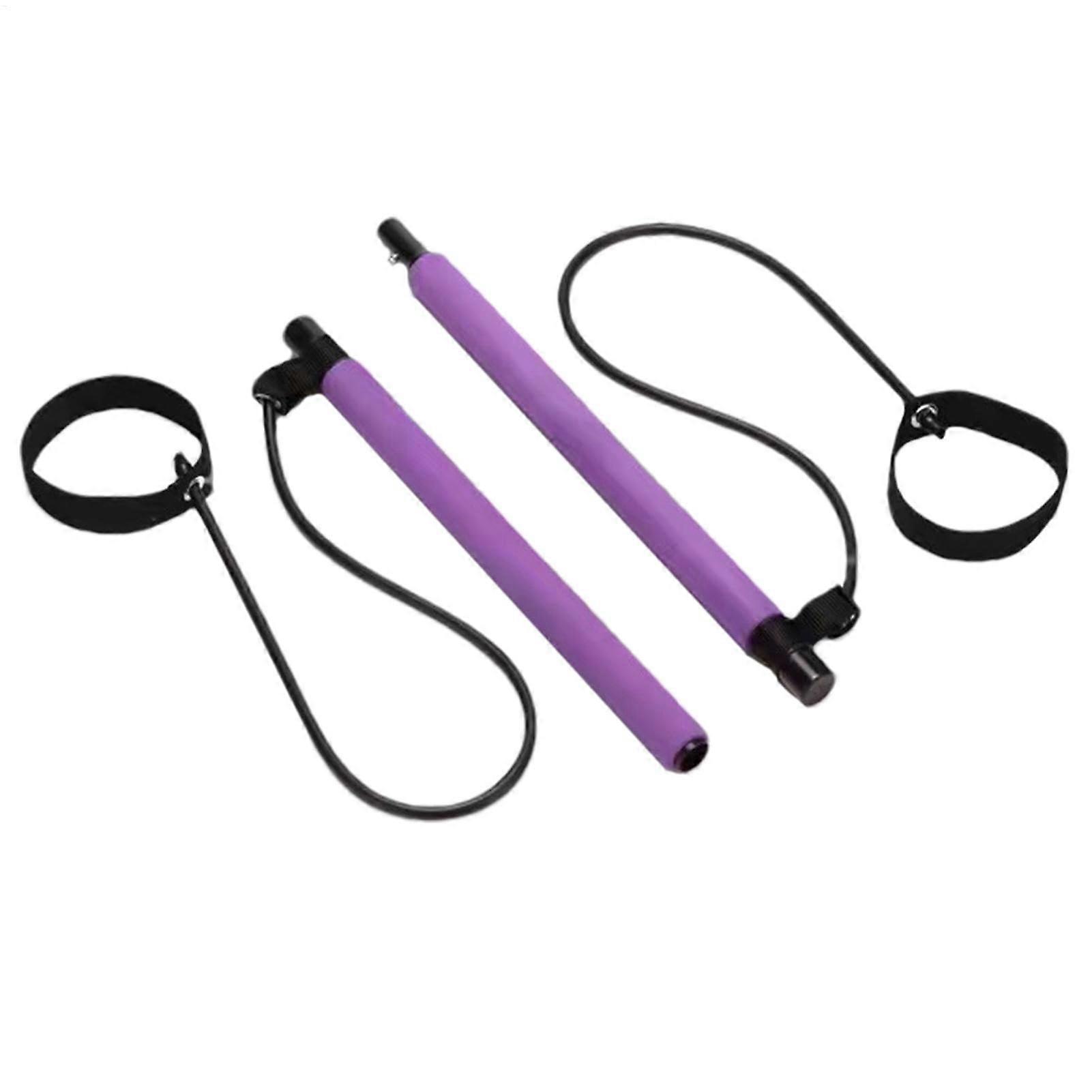 Pilates Bar Set, Stretch Elastic Fusion Bar,, Fitness Accessories Purple