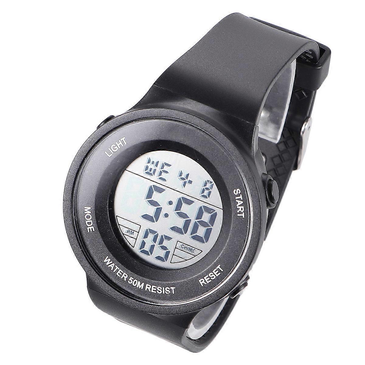 Luminous Wristwatch For Swimming Running Sports Black 25X4.5CM 12/24 Hour System 1Pack