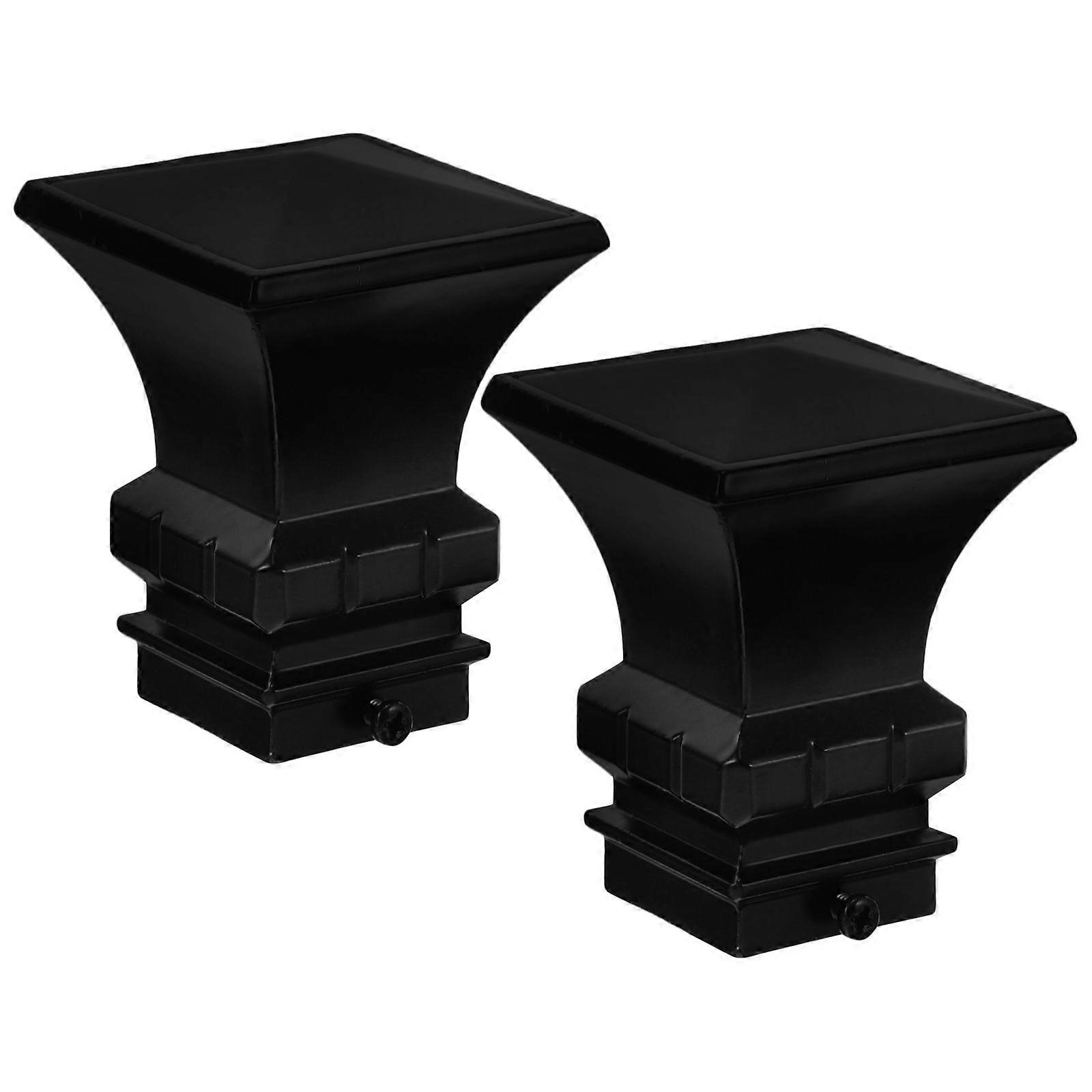 2Pcs Curtain Rail Support Ends Curtain Pole Bracket Drape Rod Finals Head Cap Finials