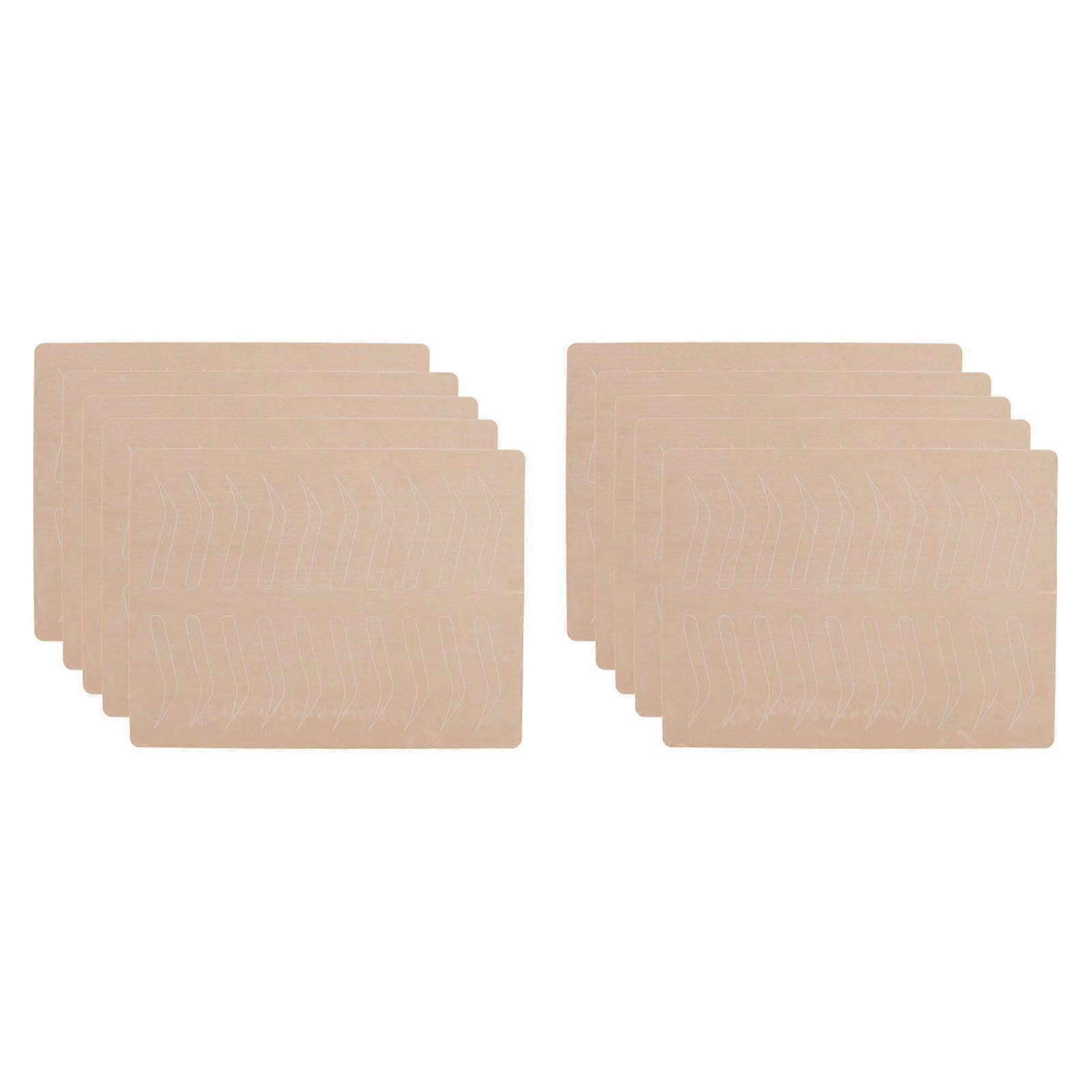2025 Latest Model 10pcs Eyebrows Practice Skin 1mm White Single Sided Inkless ...