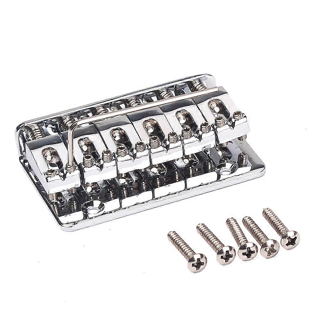 6 String Fixed Guitar Bridge for Electric Guitar   Vintage Style, Durable Material, Adjustable Height, Includes Screws for Secure Installation