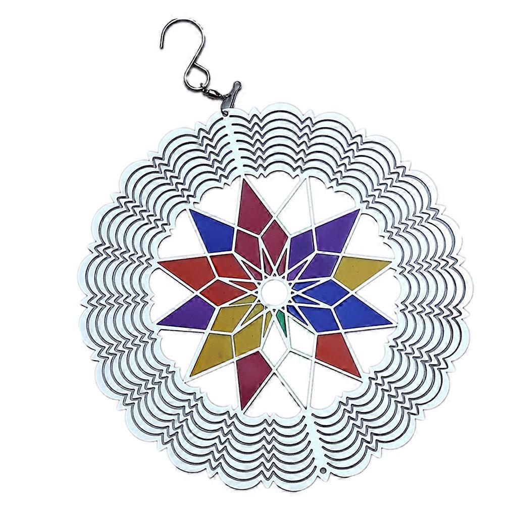 Unique Wind Chime Metal Wind Chime Piece Indoor Decoration Colorful 20.00X20.00X5.00CM Fengshui Ornament 1Set