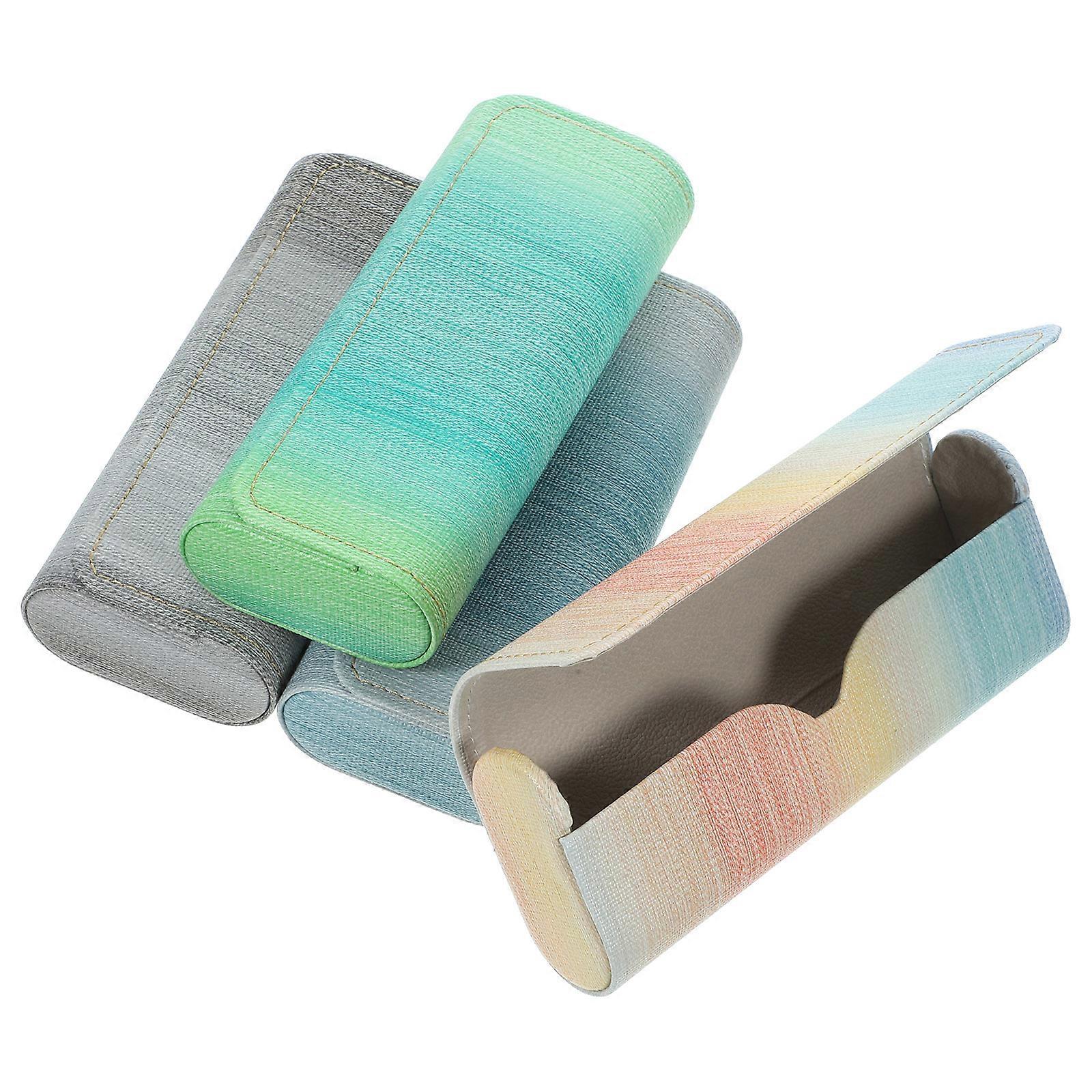 4PCS Sunglasses Case with Gradient Design, Lightweight Portable Eyeglasses Shell for Travel Storage Protection Against Scratches and Vibration, Fits