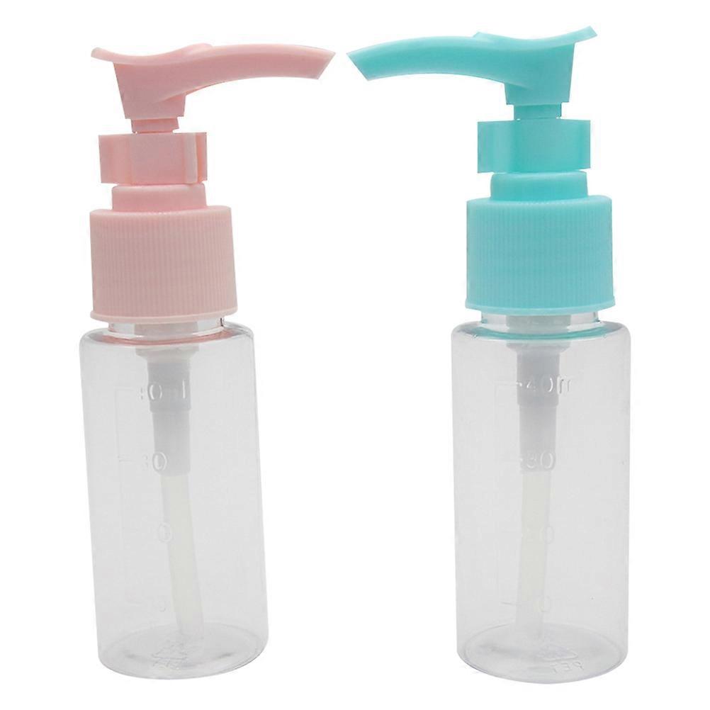 4pcs Travel Sub Bottles for Shower Gel, Empty Refillable Dispenser Containers with Press Pump Design for Home and Travel Use