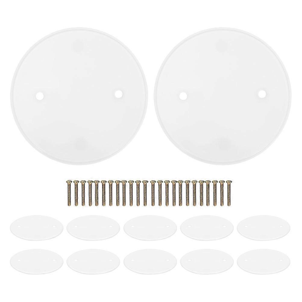 Ceiling Box Cover Concealing Ceiling Holes For Commercial Spaces 4.32 Inch White Plastic Simple Design 12Pcs
