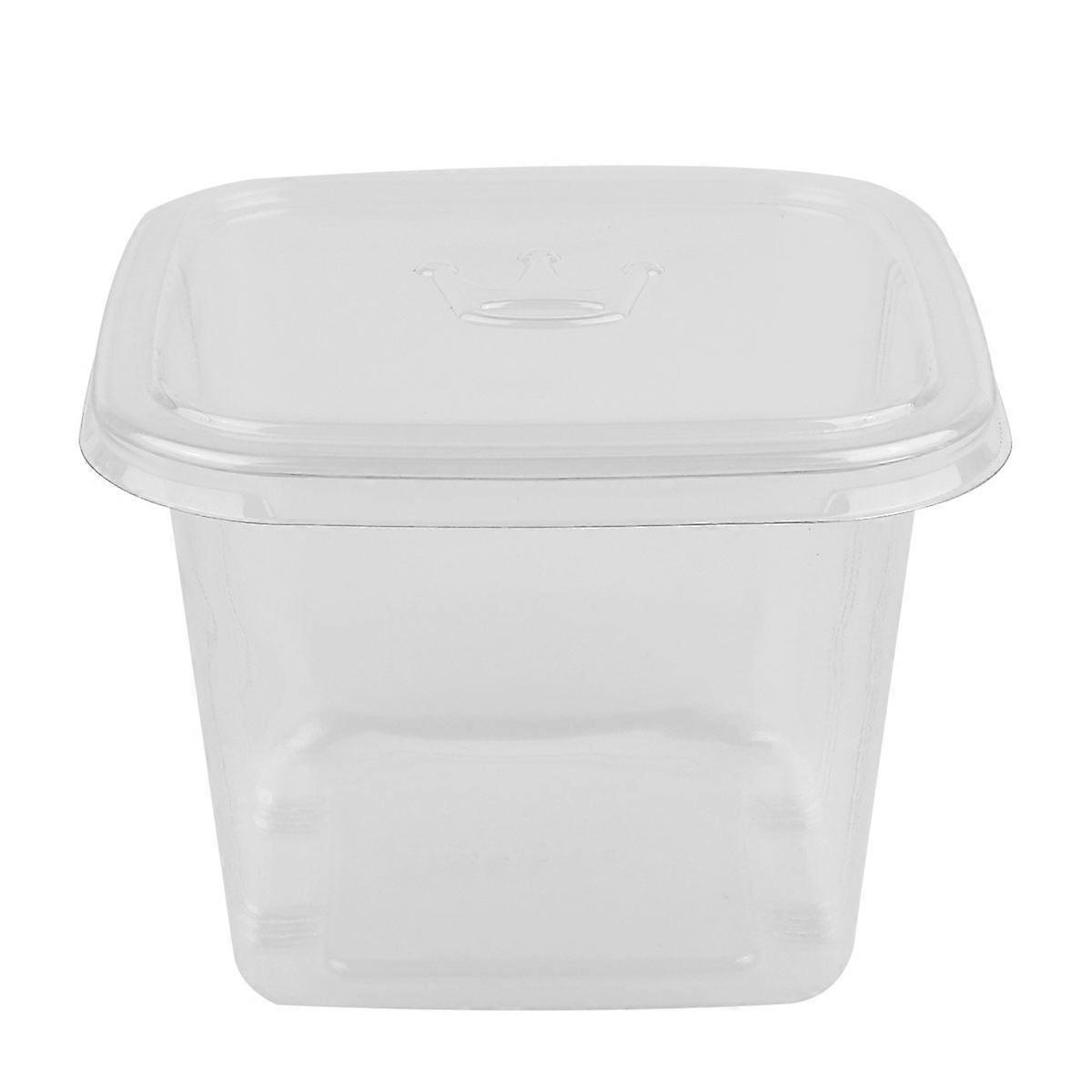 Cake Packaging Box Transparent Dessert Storage Container Square Shape With Lid For Cakes And Sushi 50Pcs