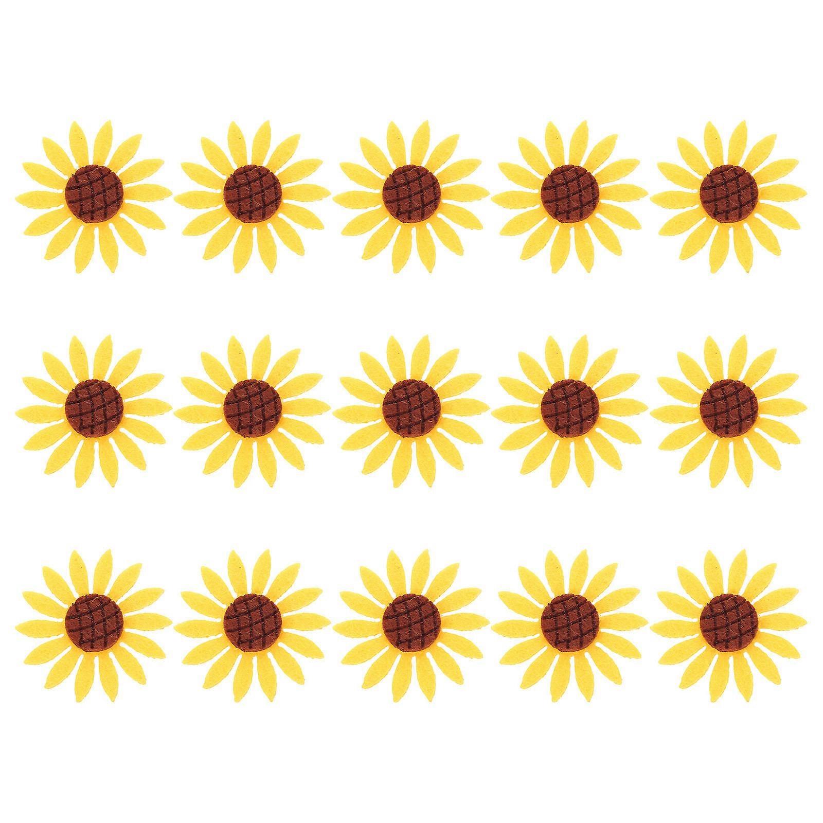 DIY Applique Patches Sunflower Fabric Patches for Craft Enthusiasts 15Set