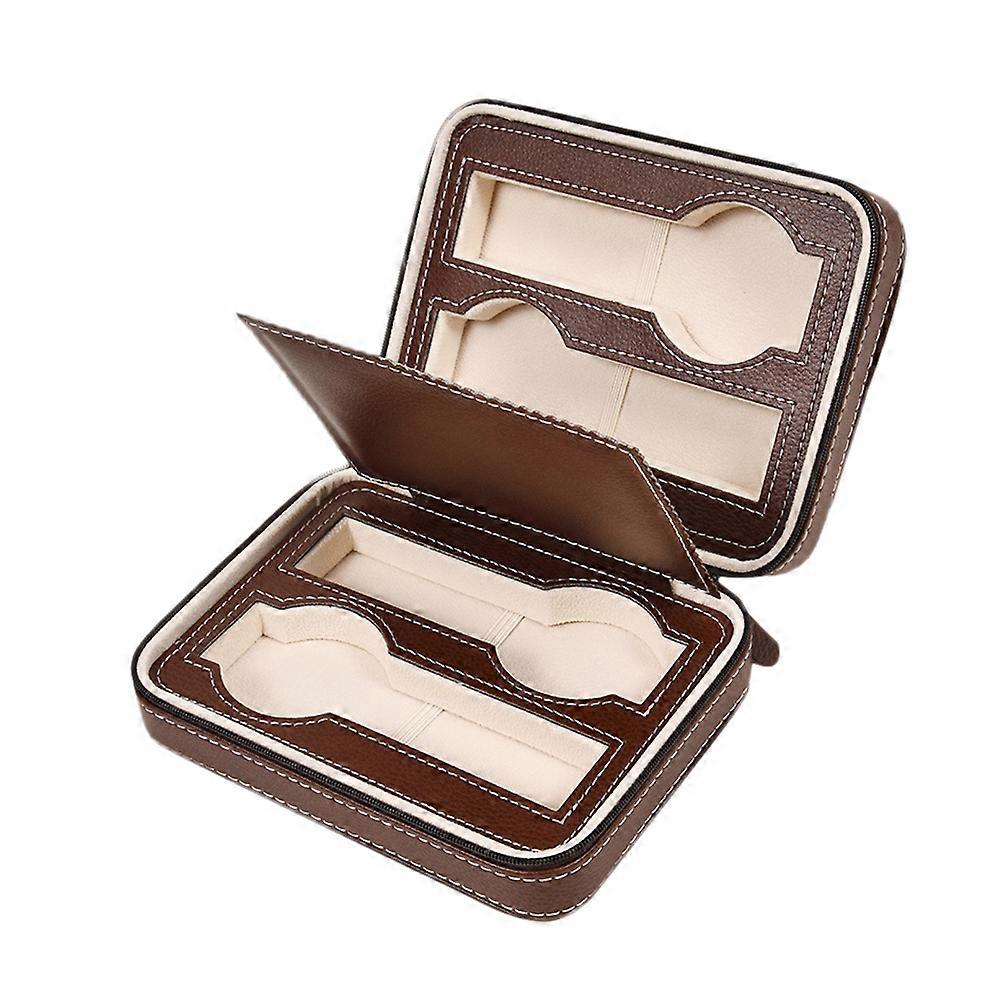Watch Travel Pouch Portable Zippered Case Holder 4 Compartments Watches Interior Storage 1Pack