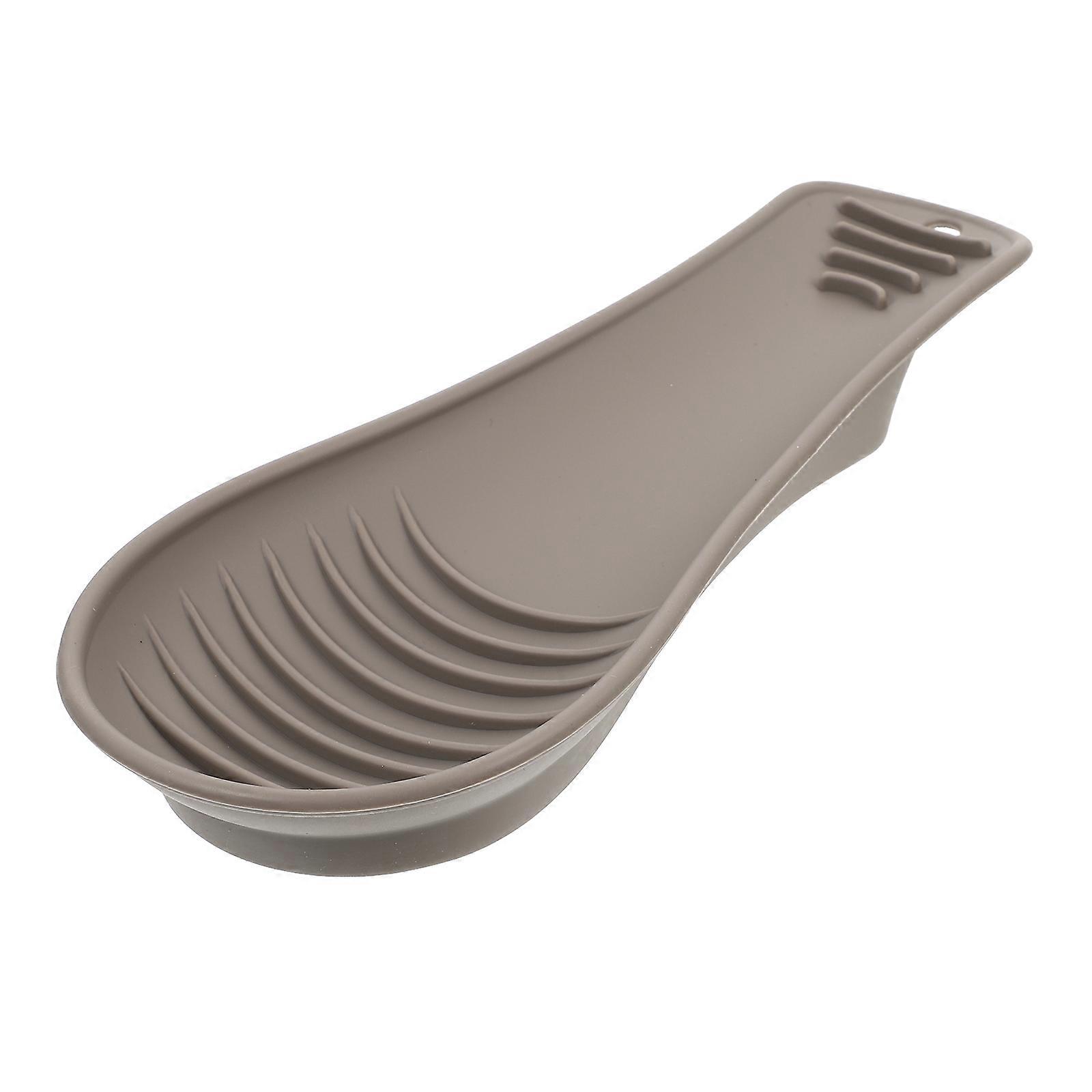 Spoon Holder For Stove Grey Silicone Spoon Rest Practical Design 1Pc