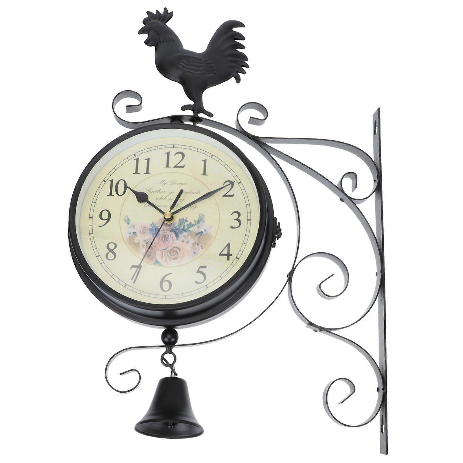 Here's a refined and professional product description based on your input:
**Vintage Double Sided Wall Clock – Silent Iron Art Retro Hanging