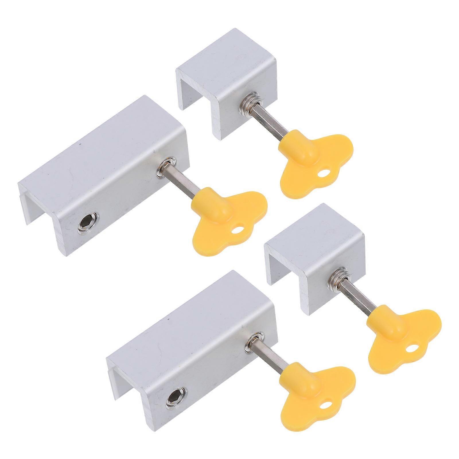 Adjustable Sliding Window Locks Aluminum Alloy Window Locks with Key for Home Security Size 6X2.5cm Prevent Forced Opening 4Pcs