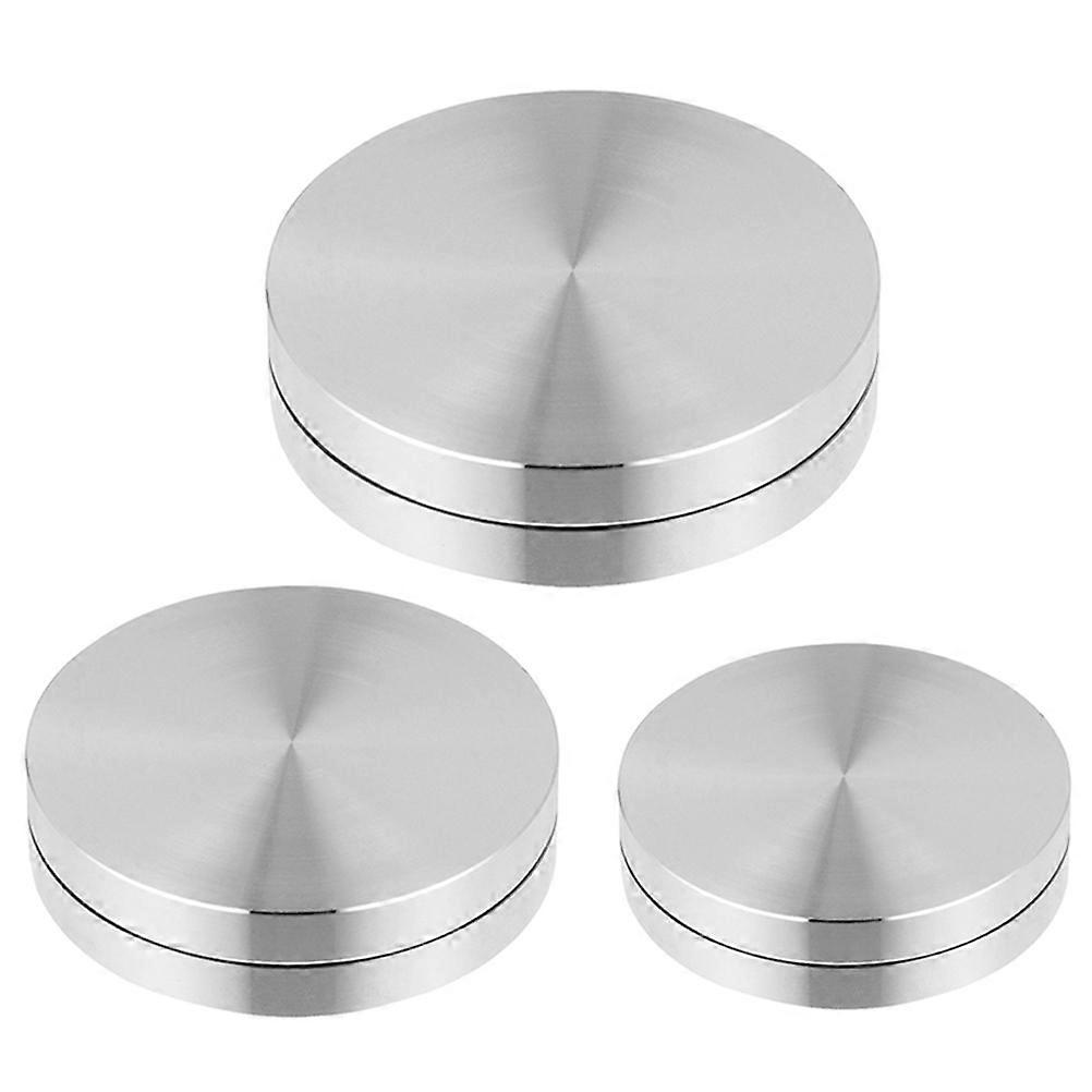 3pcs Aluminum Alloy Rotating Bearing Turntable Base Smooth Revolving Discs for Glass Table Slip Pads Kitchen Display