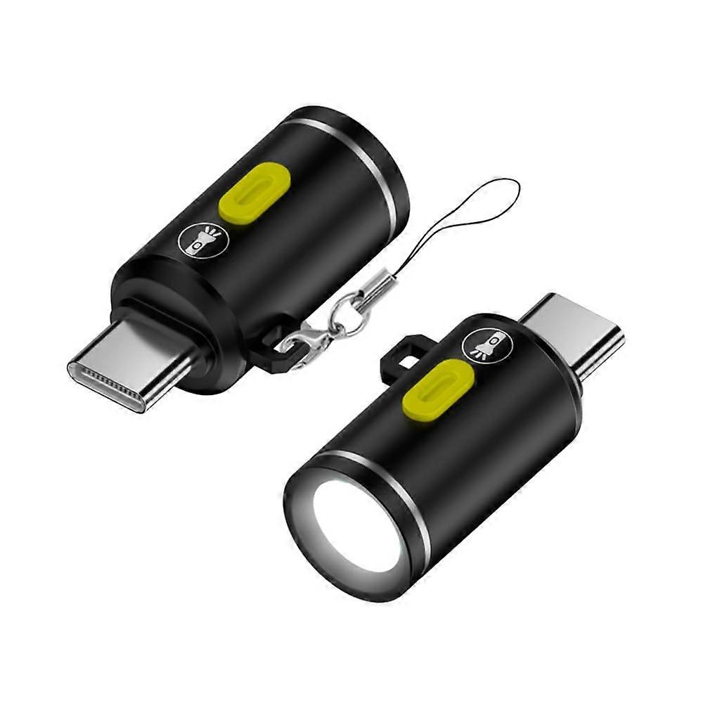 2 Pack Mini Flashlight USB C LED Rechargeable Pocket Light 210 Lumens Portable with Hook Hole for Phone Power Bank