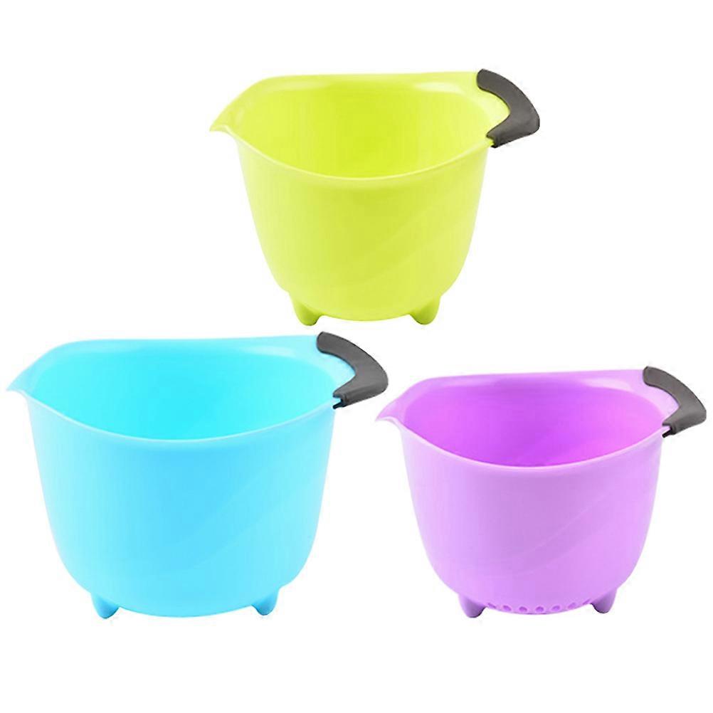 Fruit Cleaning Bowl Mixing Bowls For Picnic Round Shape Nested Design 3Pcs