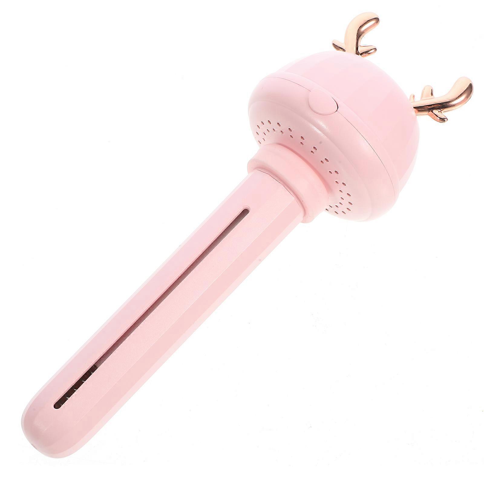 Usb Mini Humidifier Portable Antlers Shape Mist Humidifier For Travel Office Household Pink 23.3 X 8.4 X 4.7 Cm Humidifying 1Set