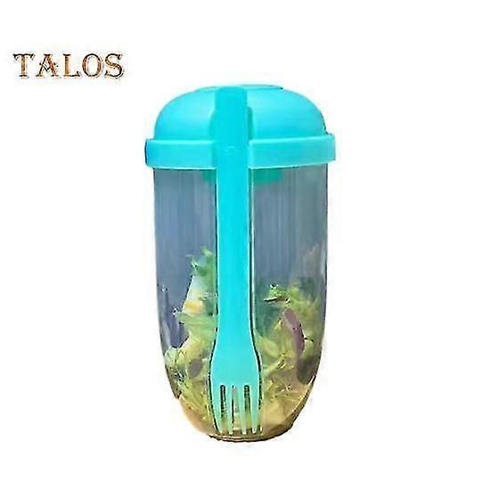Transparent Body Salad Cup with Lid Fork Large Capacity Breakfast Cup Office Students Fat Loss Slimming Portable Cup