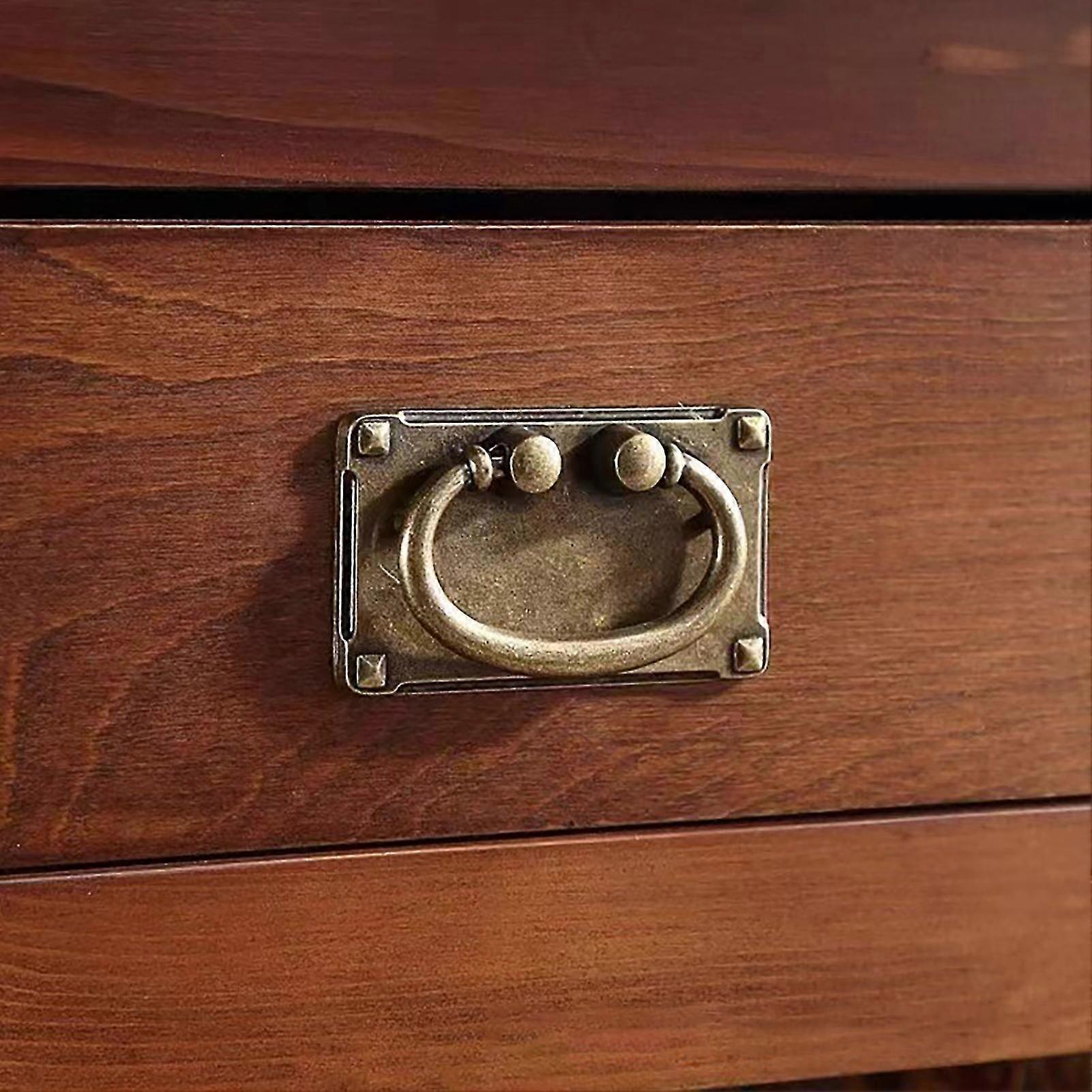 Vintage Drawer Pull Knobs, Zinc Alloy Handle - Green Bronze Finish