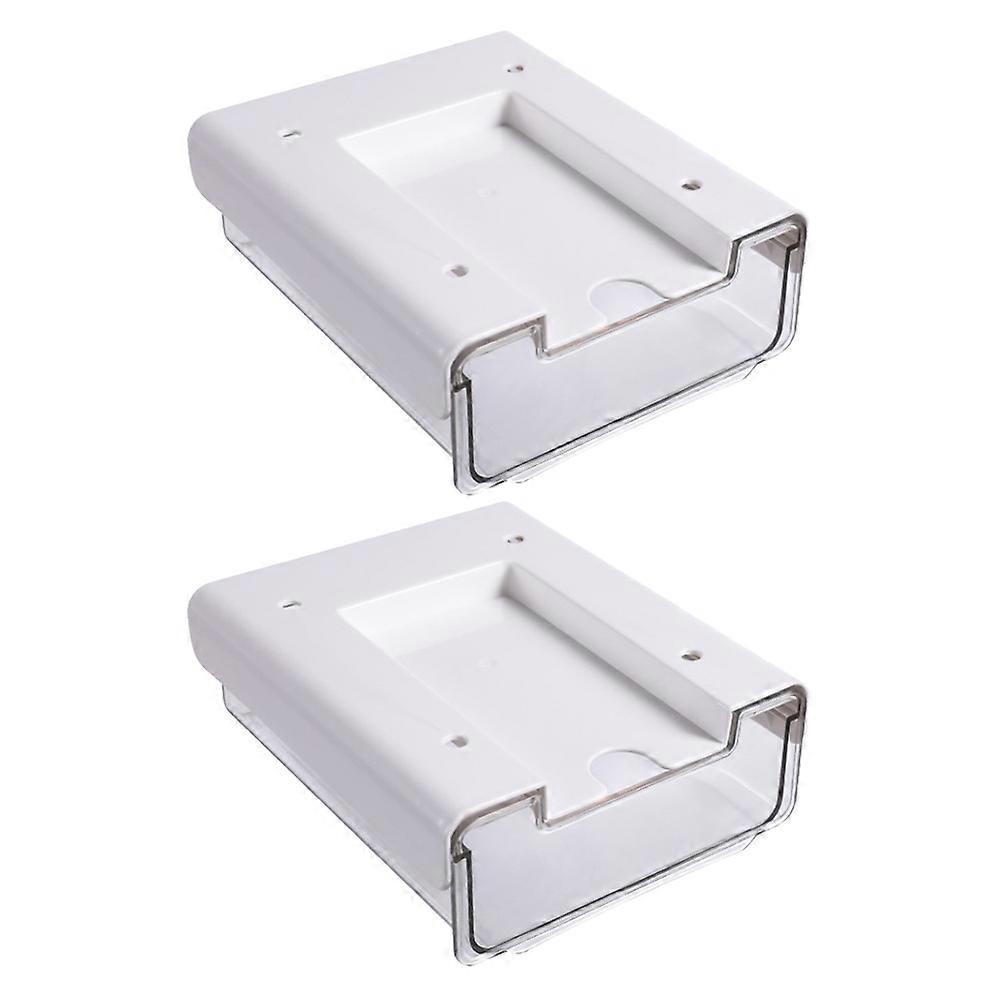 2pcs Under Desk Drawer Secret Storage Box Makeup Organizer Self Adhesive School Case