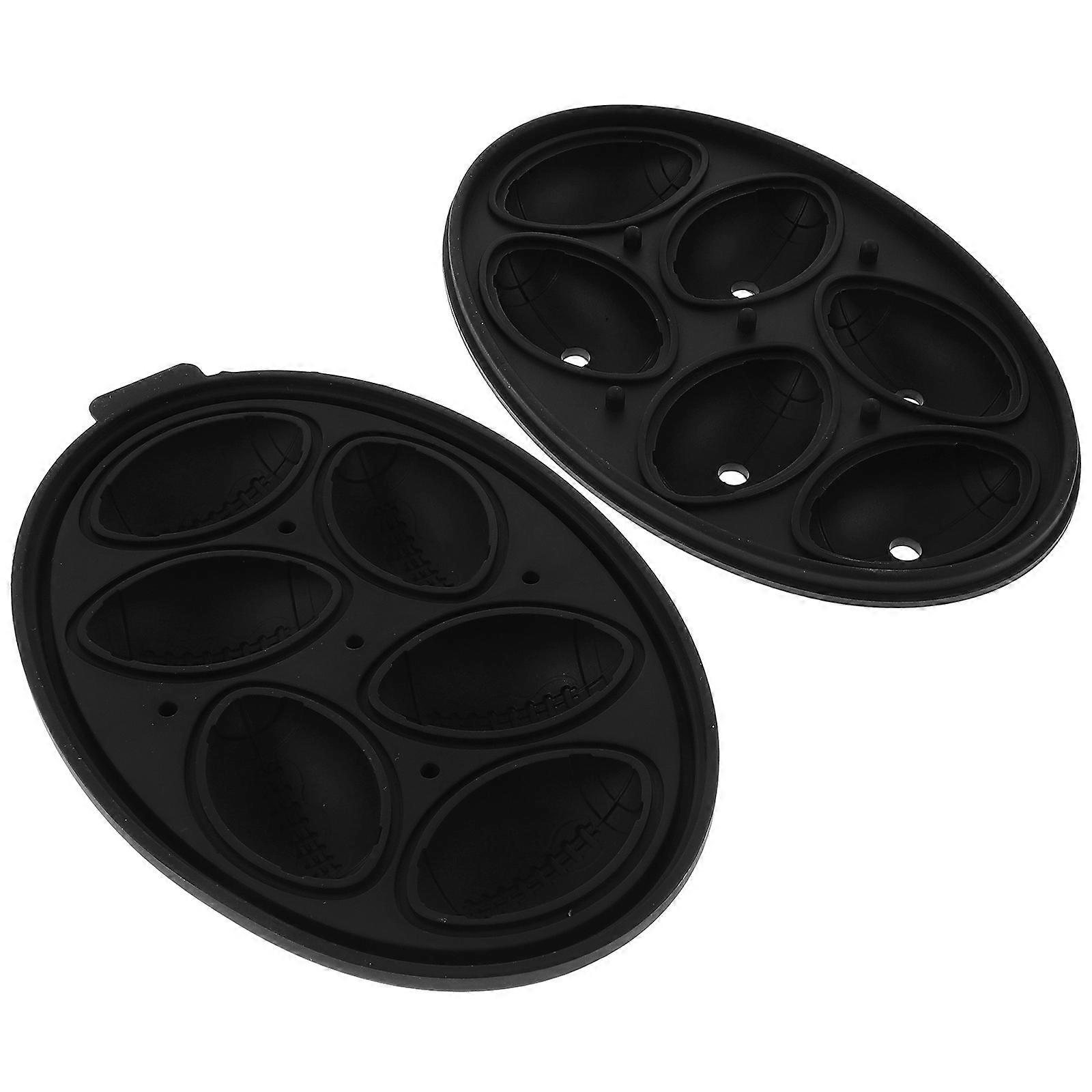 Ice Mold Rugby Shaped Ice Cube Maker Silicone Easy-Release For Kitchen 6-Cavity Cooling Drinks