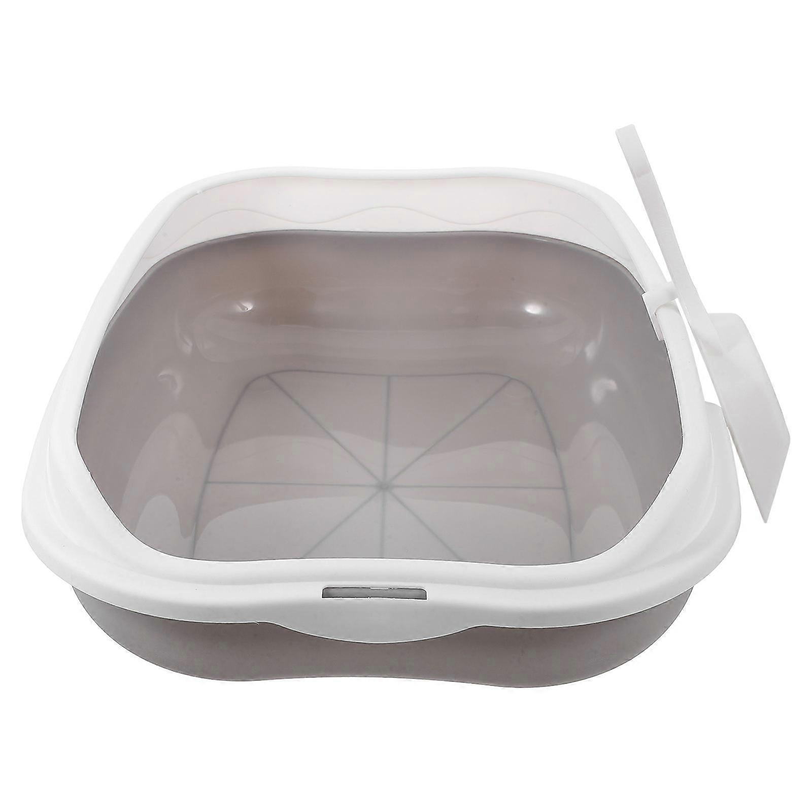 Rabbit Litter Box With Hay Feeder Cat Toilet Semi Enclosed Easy to Clean 39.50X31.00X12.00CM 1 Set