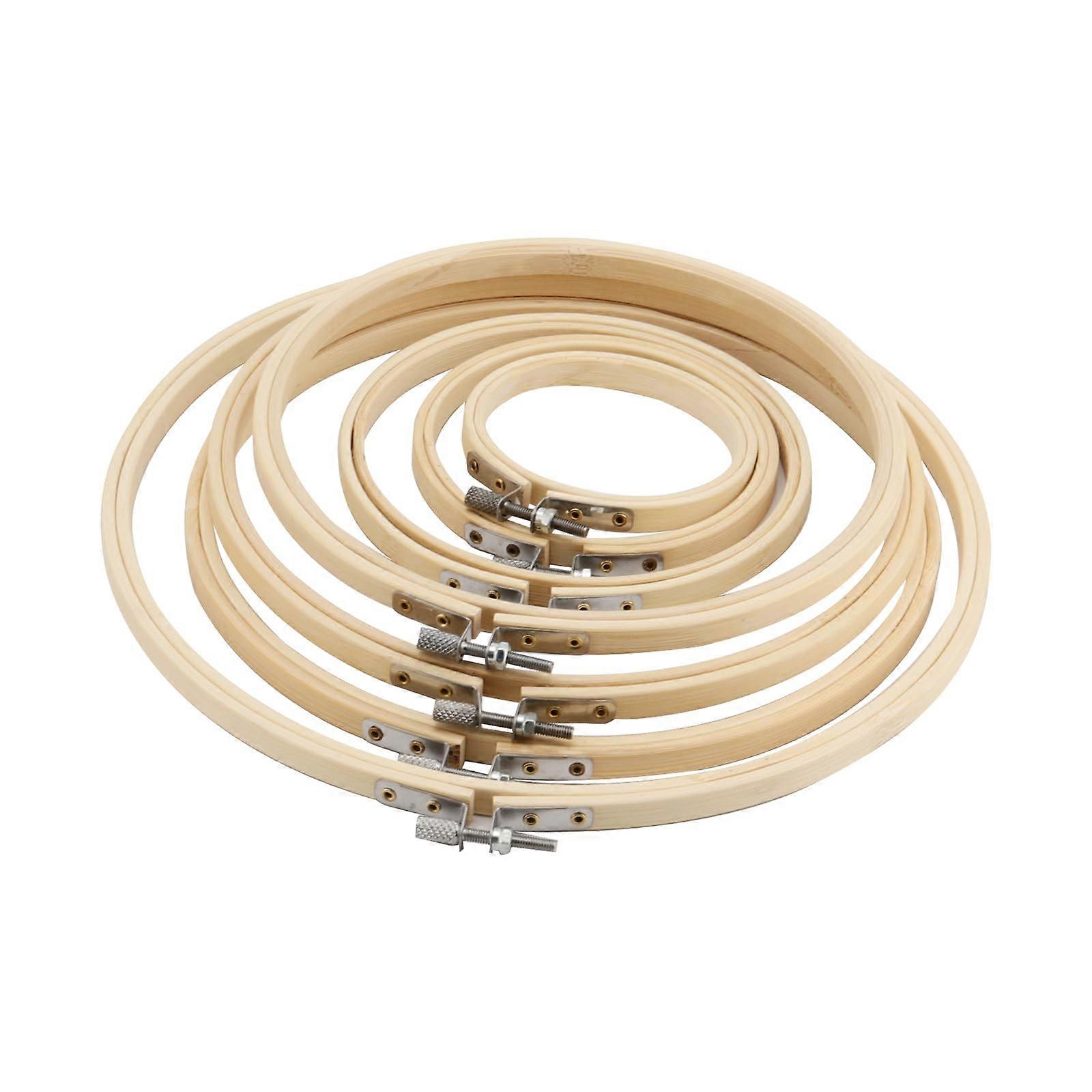 Wooden Embroidery Hoops, Round Set, Adjustable Frame in 7 Sizes, 7.522.5 cm